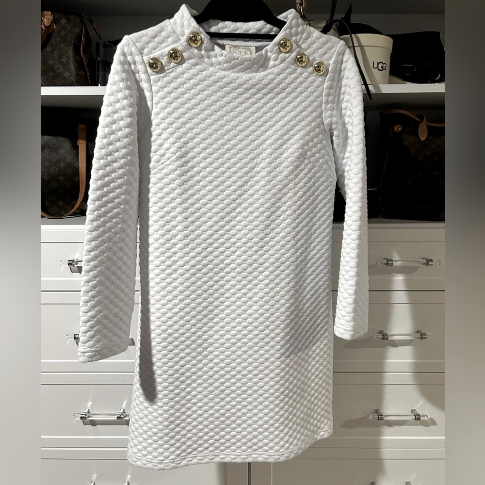 Sail to Sable White Quilted Dress XS